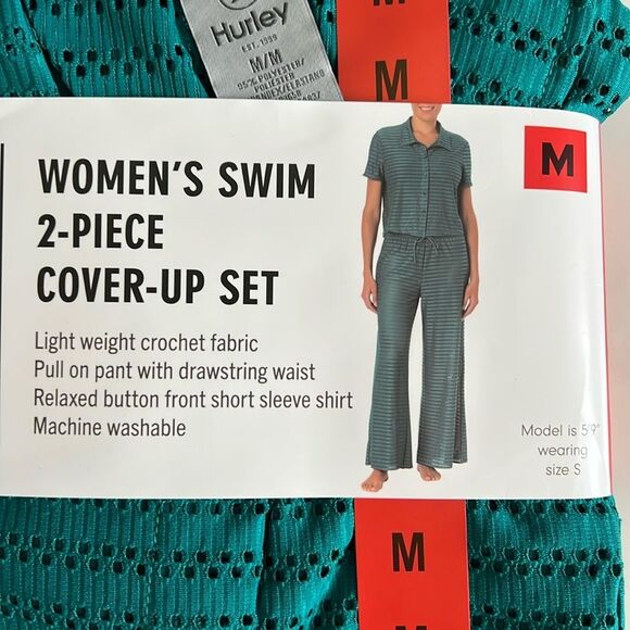 Hurley Women’s Swim 2-Piece Cover-Up Set Crochet - Picture 2 of 5